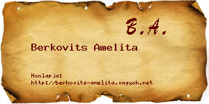 Berkovits Amelita névjegykártya